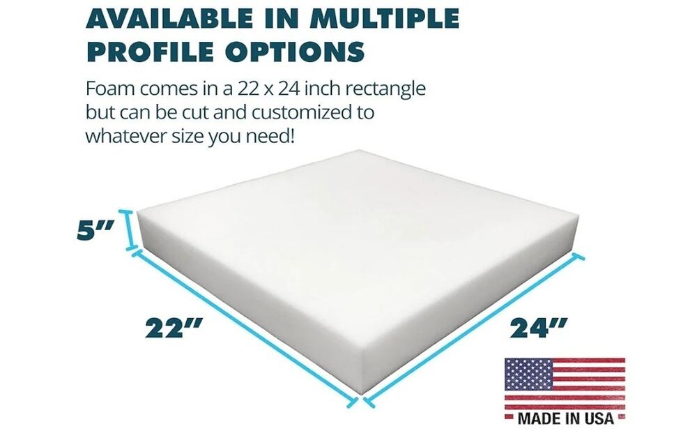 22"x24"x5" High Density Upholstery Foam Padding for Cushions and Seat Repair